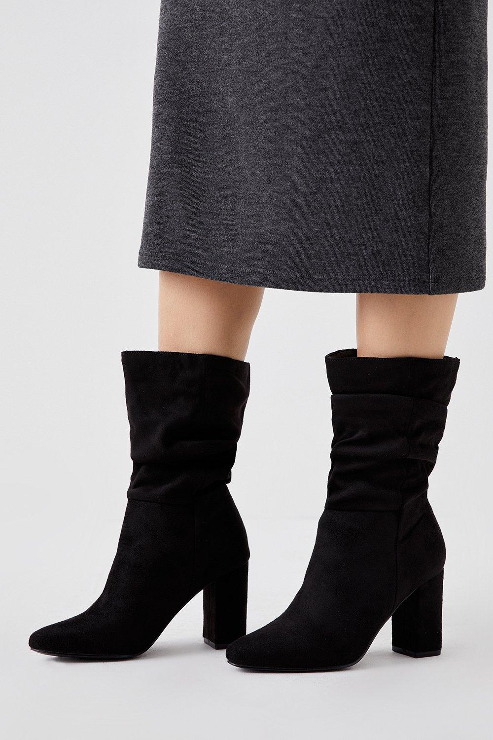 Womens Kal Ruched Calf Boots
